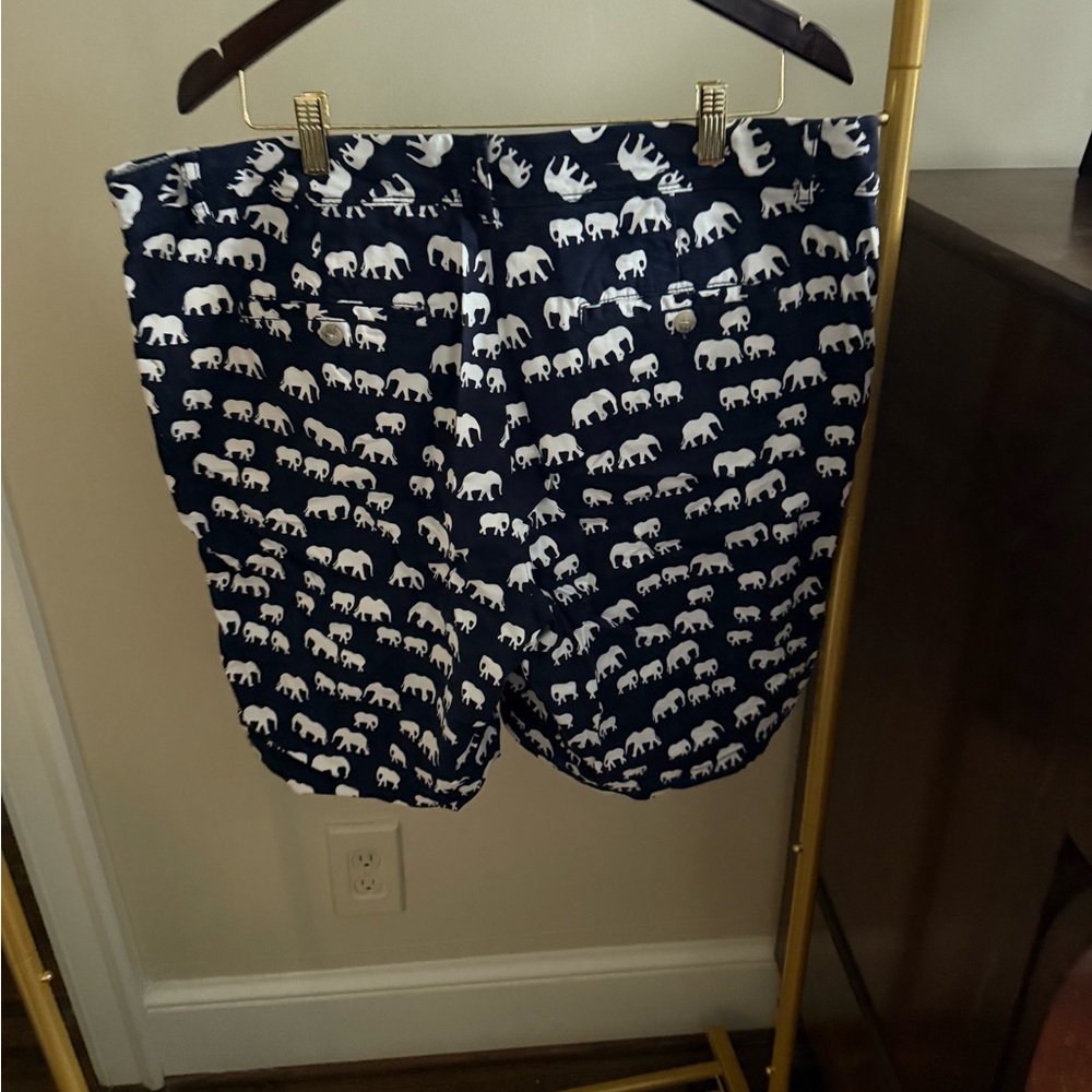 Crown & Ivy Navy Shorts with White Animal Print